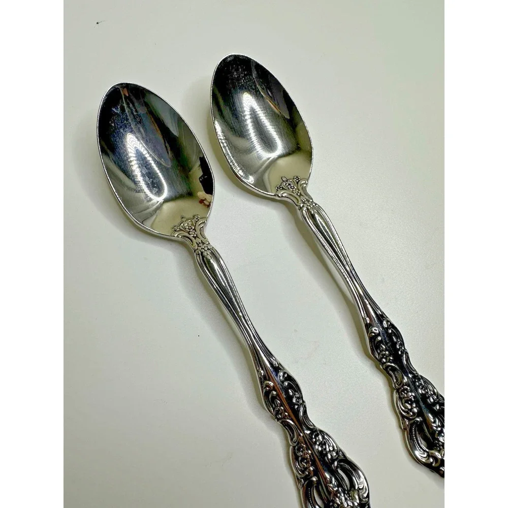 VTG Oneida MICHELANGELO Cube Stainless Flatware 2 Pc Teaspoon
